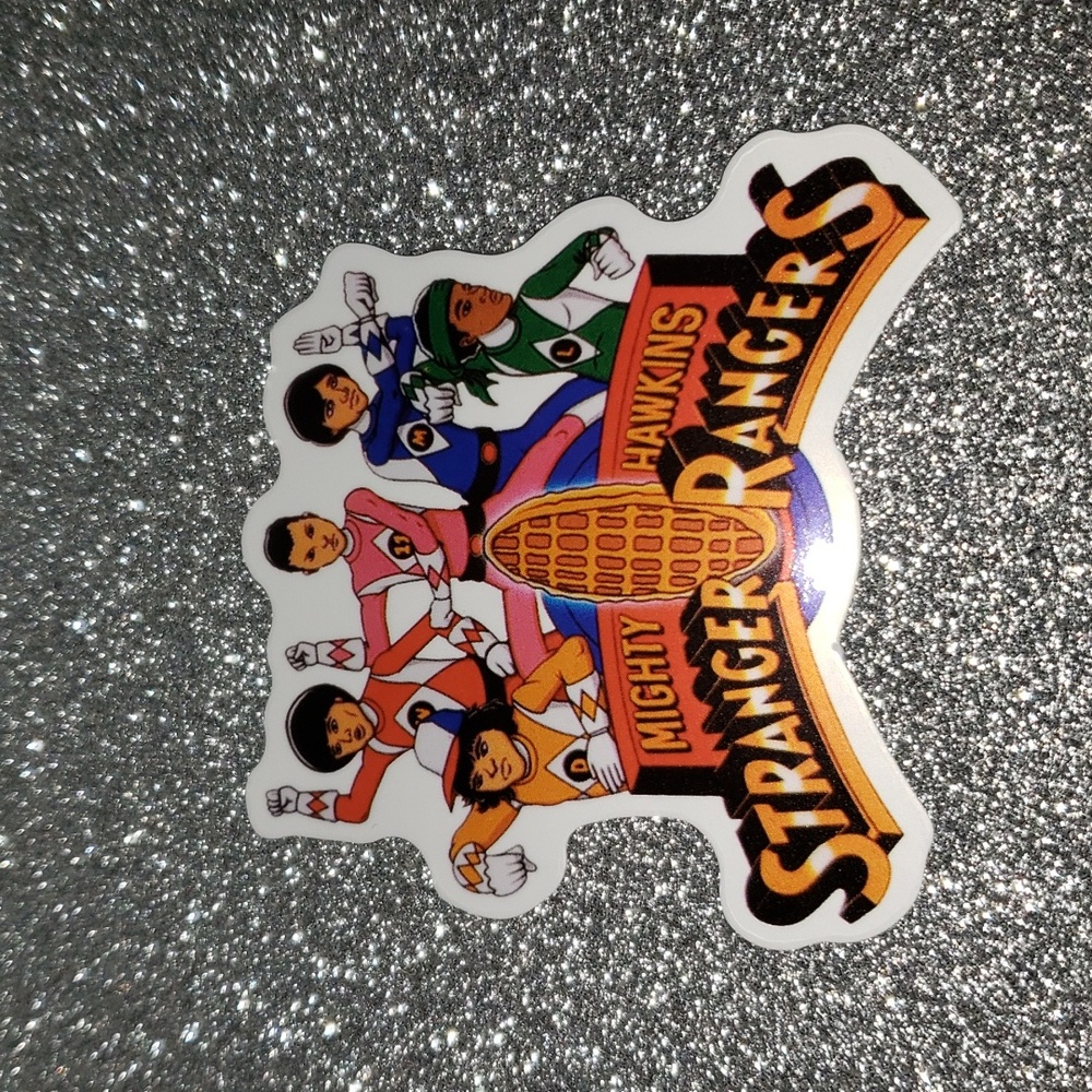 STRANGER THINGS waterproof sticker Power Rangers Parody